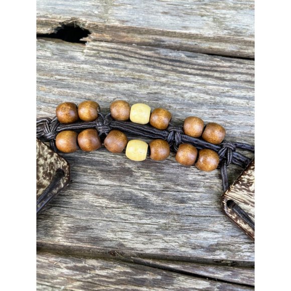 Vintage wood Bead Tie Hippy Boho Festival Belt - Picture 2 of 13